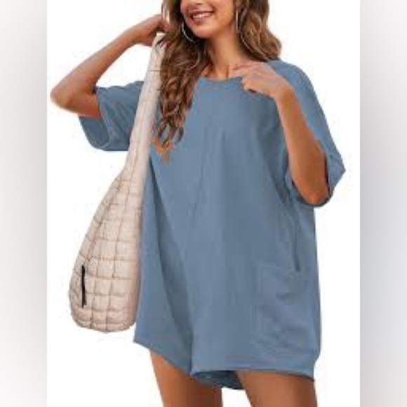 Amazon One Piece Romper Cloud Blue Size Medium - Picture 2 of 7